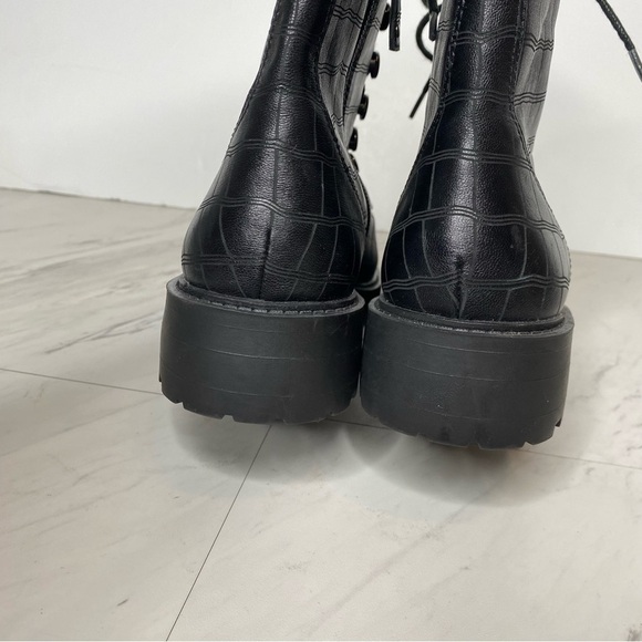 New! Paolo Trinity Black Crocodile Lace Up Bootie 8 1/2 M - Picture 4 of 14